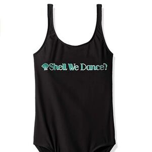 Hobie girls black “shell we dance?” one piece